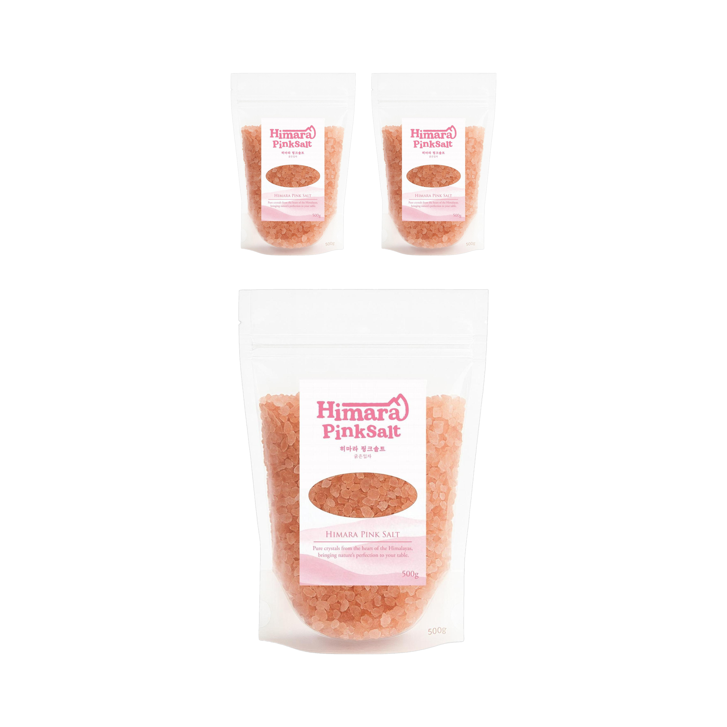 히마라 핑크솔트 굵은입자 500g, 3개 - 상품 이미지
