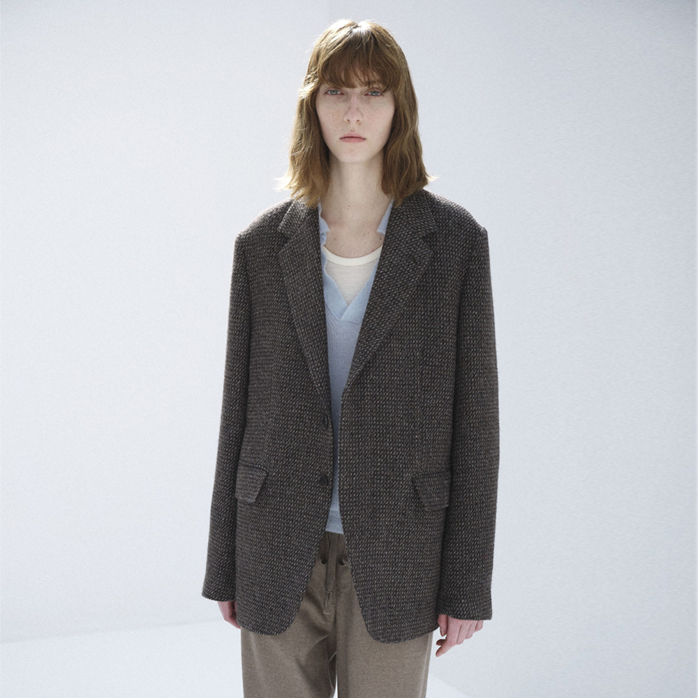 오라리 우먼즈 자켓 ALPACA WOOL SILK TWEED OVER JACK 25FW - 상품 이미지