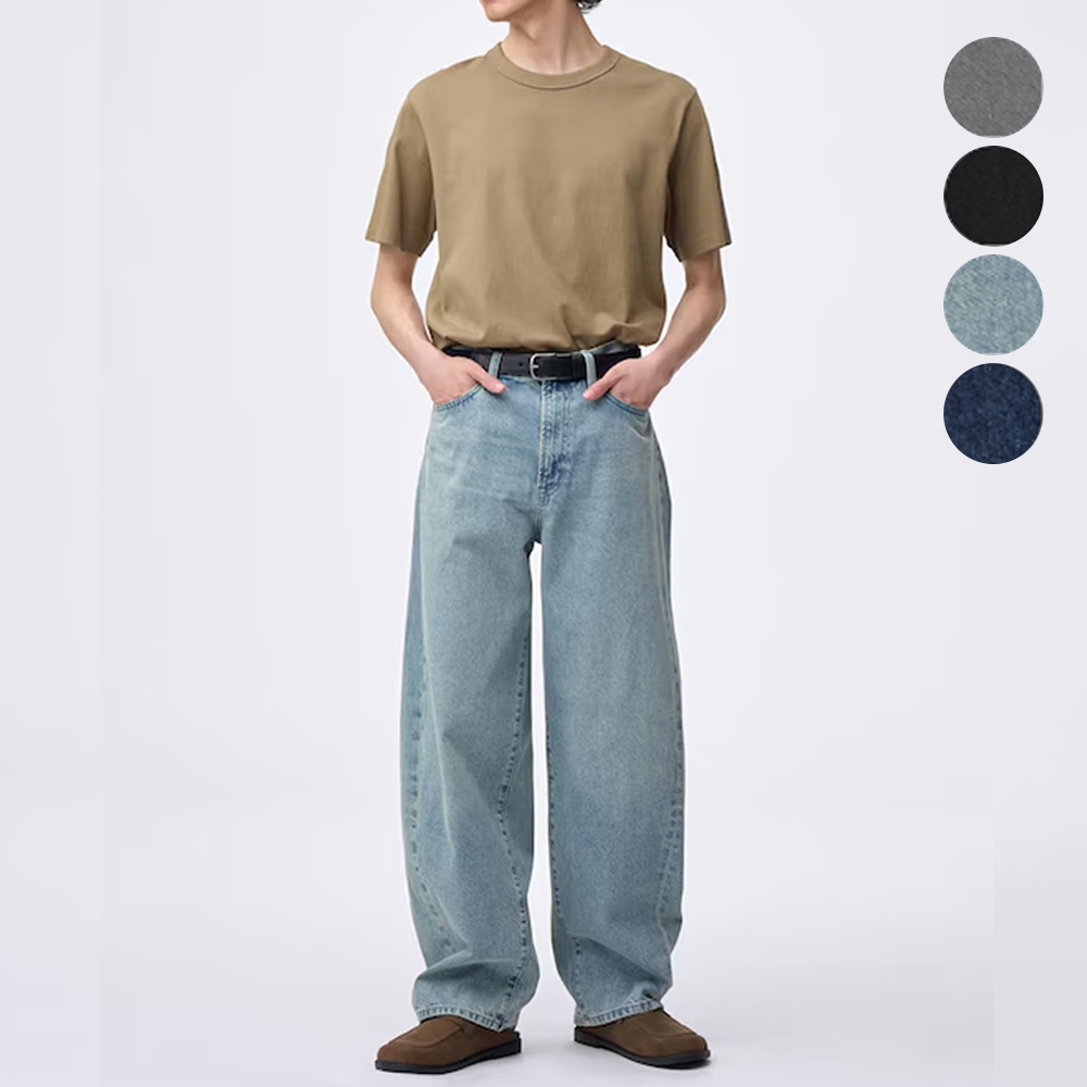 지유 바지 배럴 레그 청바지 + EC 길이 80.0cm 데님팬츠 358641,353258 - 상품 이미지