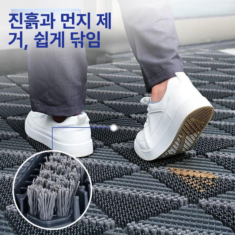 건물입구 발매트 출입구 현관매트 건물 대형 식당 사무실 싱글 브러시 그레이 베이스 그레이 완다 90cmx150cm - 상세 이미지 2
