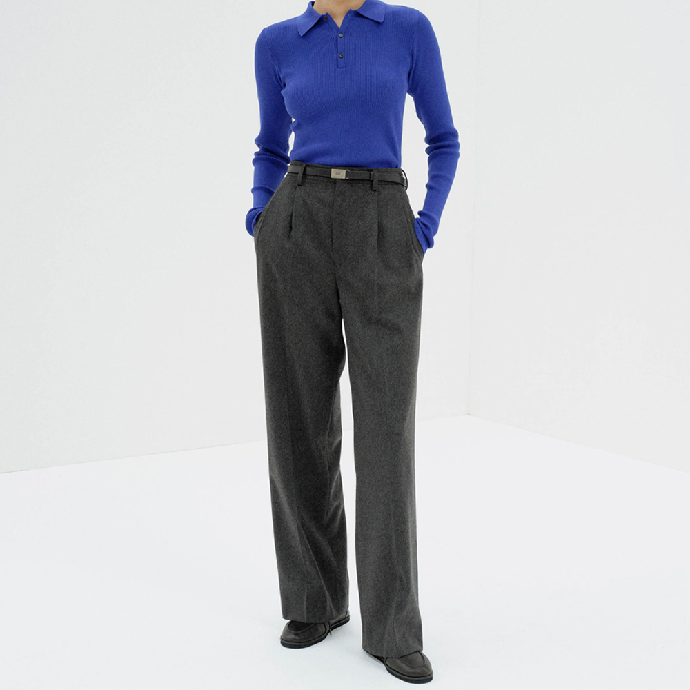 오라리 우먼즈 바지 CASHMERE MOLESKIN TWO-TUCK SLACKS 25FW - 상세 이미지 2