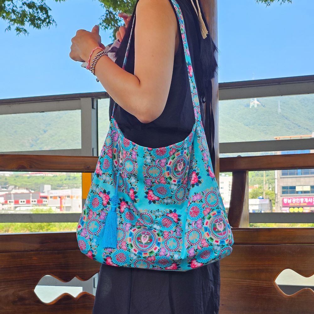 한국전통문양 에코백 안감있는 탄탄한 가방 빅사이즈