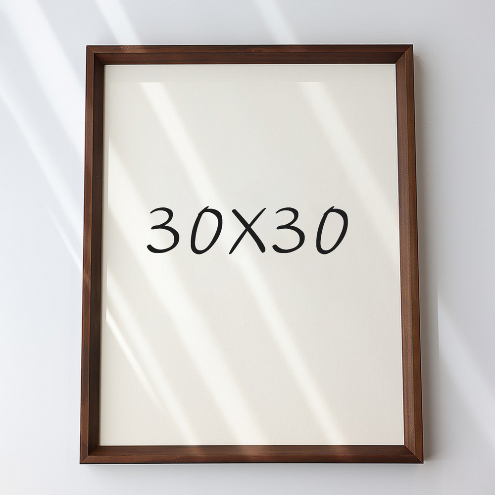 7mm삼각 원목액자 웨딩액자 아크릴 프레임 틀 제작 우드 30x30 300x300mm, 진밤 - 메인 이미지