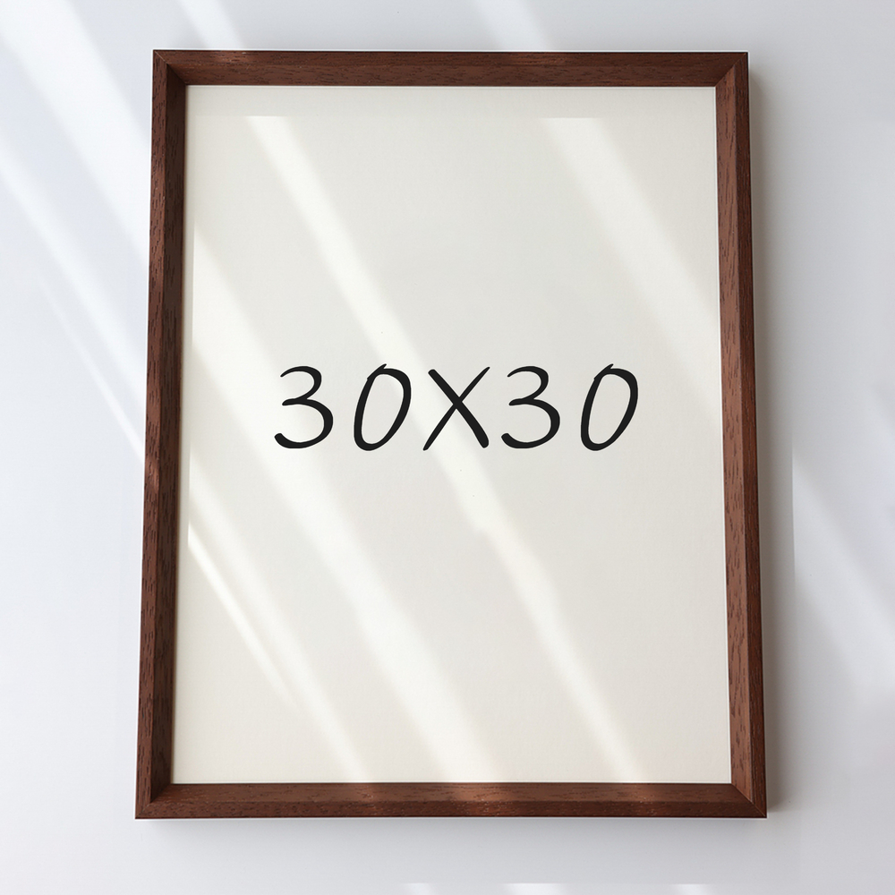 7mm삼각 원목액자 웨딩액자 아크릴 프레임 틀 제작 우드 30x30 300x300mm, 샴페인 - 메인 이미지