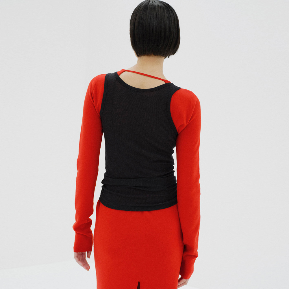 오라리 우먼즈 니트 WOOL SILK SOFT RIB TANK 25FW - 상세 이미지 2
