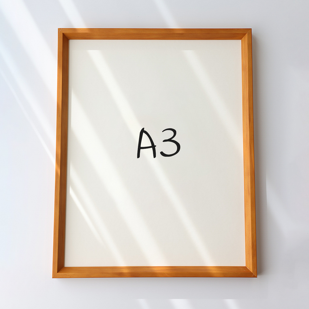 7mm삼각 원목액자 웨딩액자 아크릴 프레임 틀 제작 우드 A3 297x420mm, 연밤
