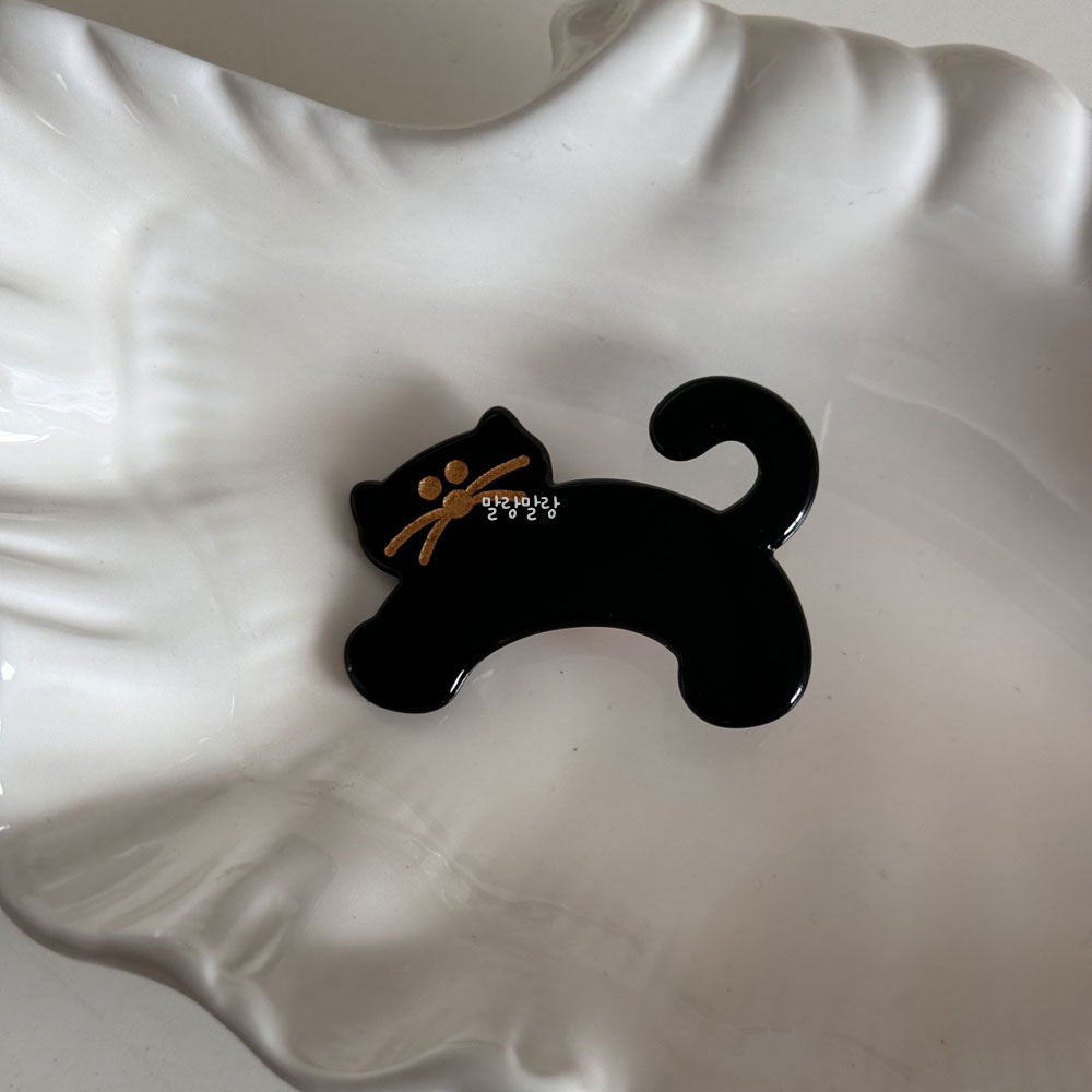 귀여운 고양이 삔 옆머리헤어핀 단발 머리핀 셀룰로오스집게핀 이미지 7