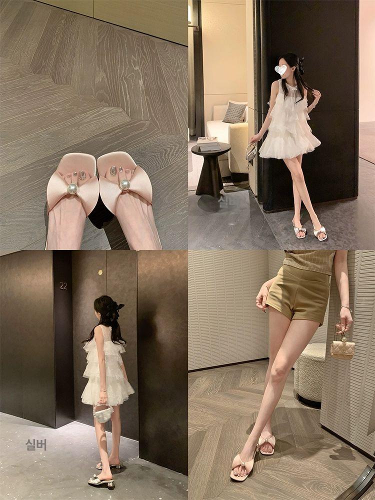슬리퍼 발편한 패션 플랫폼 라탄 키높이 아치형 푹신한 실버 재고 34 - 상세 이미지 4