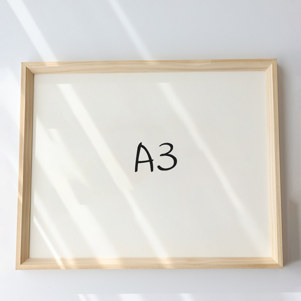 7mm삼각 원목액자 웨딩액자 아크릴 프레임 틀 제작 우드 A3 297x420mm, 내츄럴