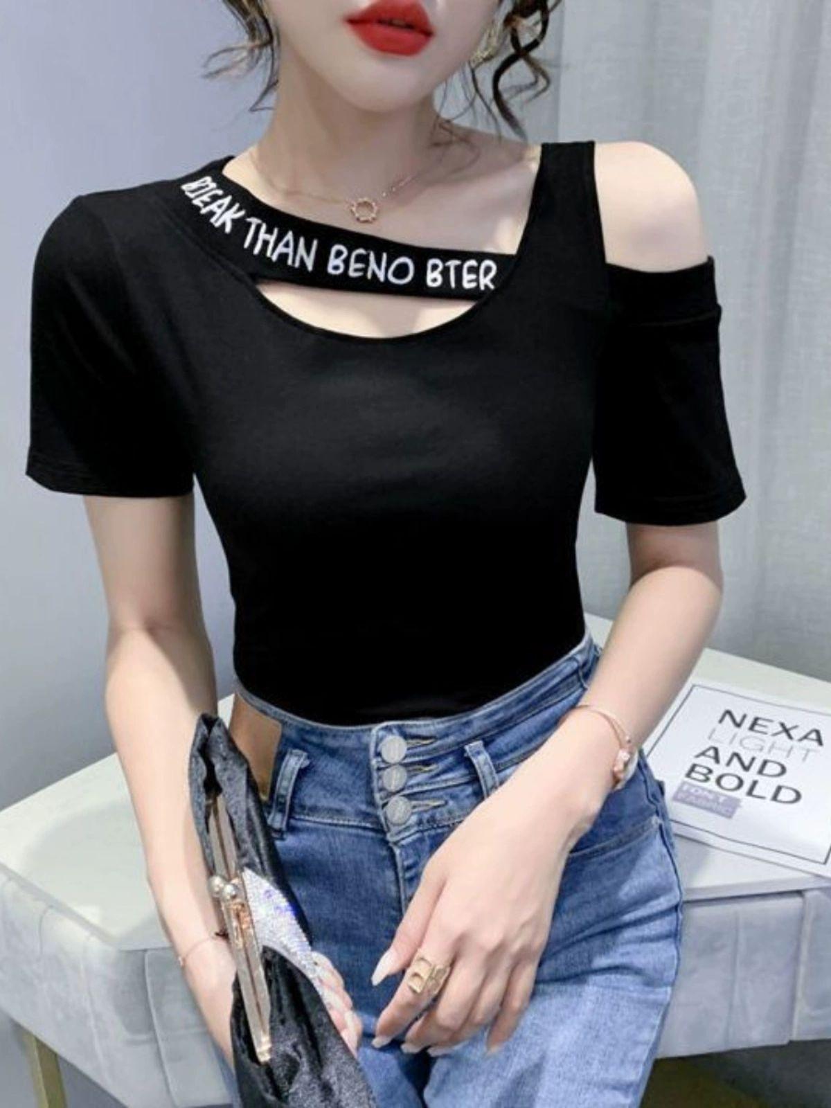 오프숄더 줌바댄스 반팔 라틴 라인댄스 연습복 라틴댄스복 메이레드 S - 상세 이미지 5