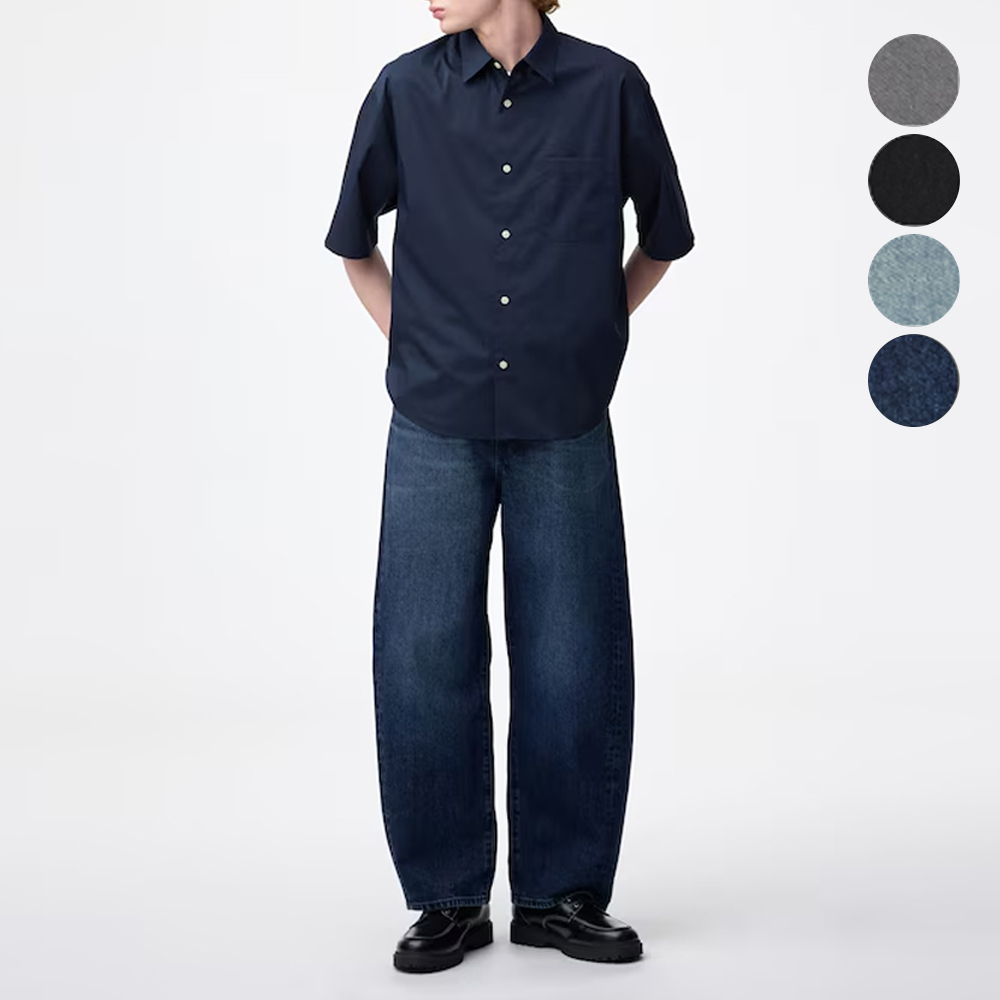 지유 바지 배럴 레그 청바지 데님팬츠 358640 - 상품 이미지