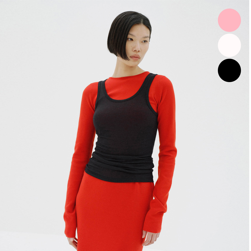오라리 우먼즈 니트 WOOL SILK SOFT RIB TANK 25FW - 메인 이미지