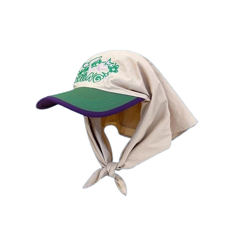 스카프모자 선캡 여름 그늘막 농촌 데일리 등산 호피 베이지 자수 머리띠 모자 M 56-58cm - 상품 이미지