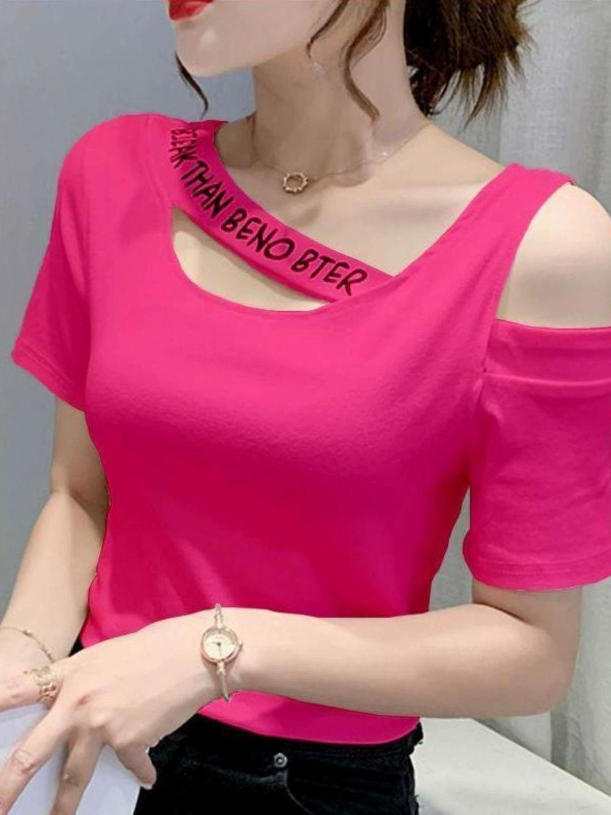 오프숄더 줌바댄스 반팔 라틴 라인댄스 연습복 라틴댄스복 메이레드 S - 상품 이미지