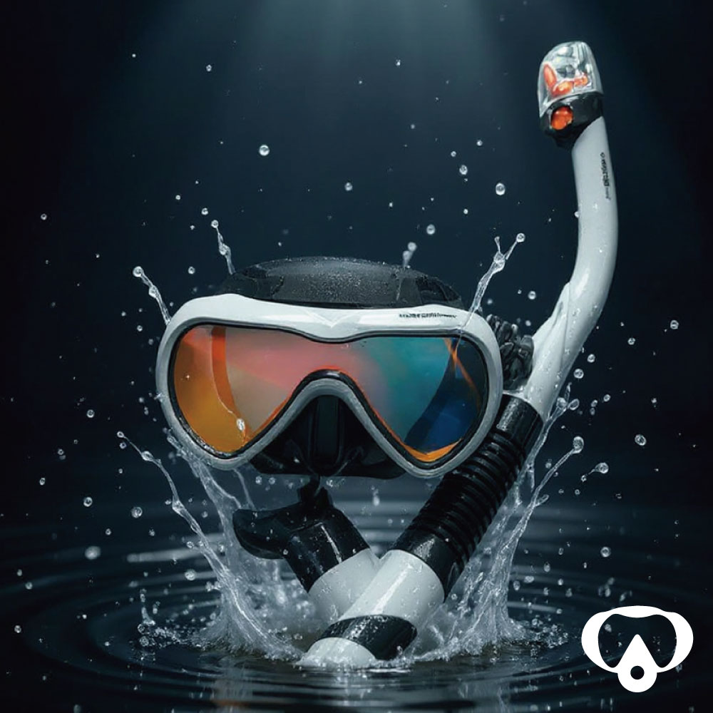 스노쿨링 마스크 장비 세트 프리다이빙 스쿠버 전문가용 숨소리 다크나이트 블랙화이트 UV 제품 이미지