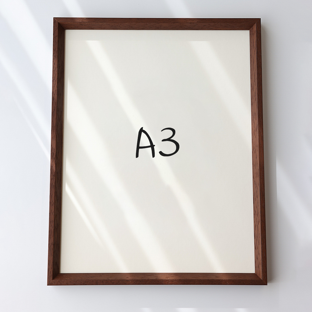 7mm삼각 원목액자 웨딩액자 아크릴 프레임 틀 제작 우드 A3 297x420mm, 샴페인