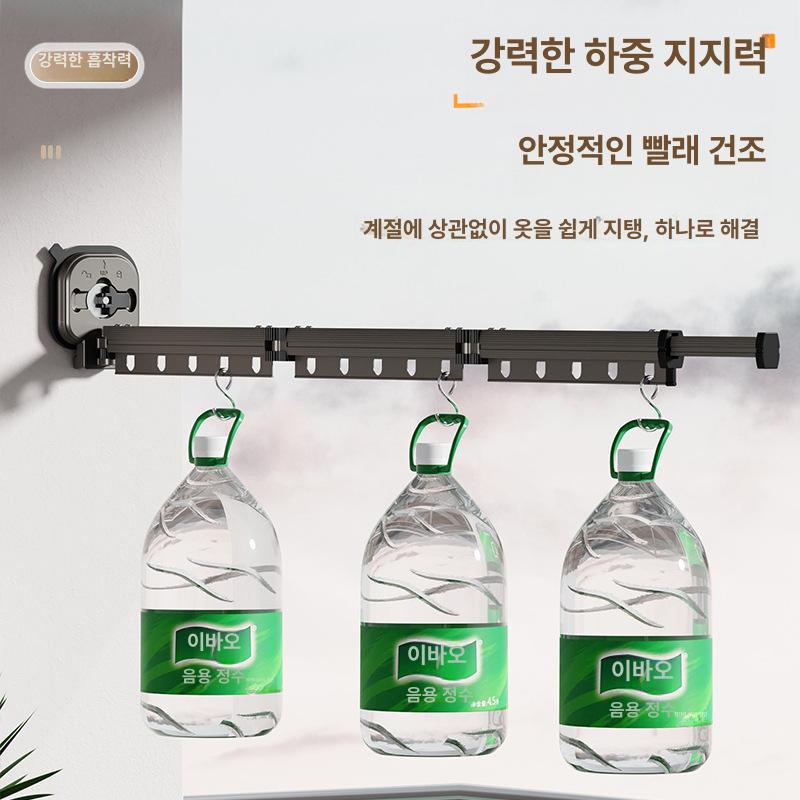 솔비에 공중부양빨래건조대 창문형 흡착식 공간활용 흡착식 걸이 2단 건그레이 - 상세 이미지 4