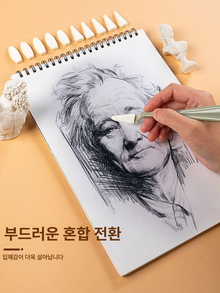 아티스트 블렌딩 스케치 지우개 스폰지 파스텔 페이퍼 펜슬 반죽칼-2개 교체용스펀지20개포함 - 상세 이미지 4