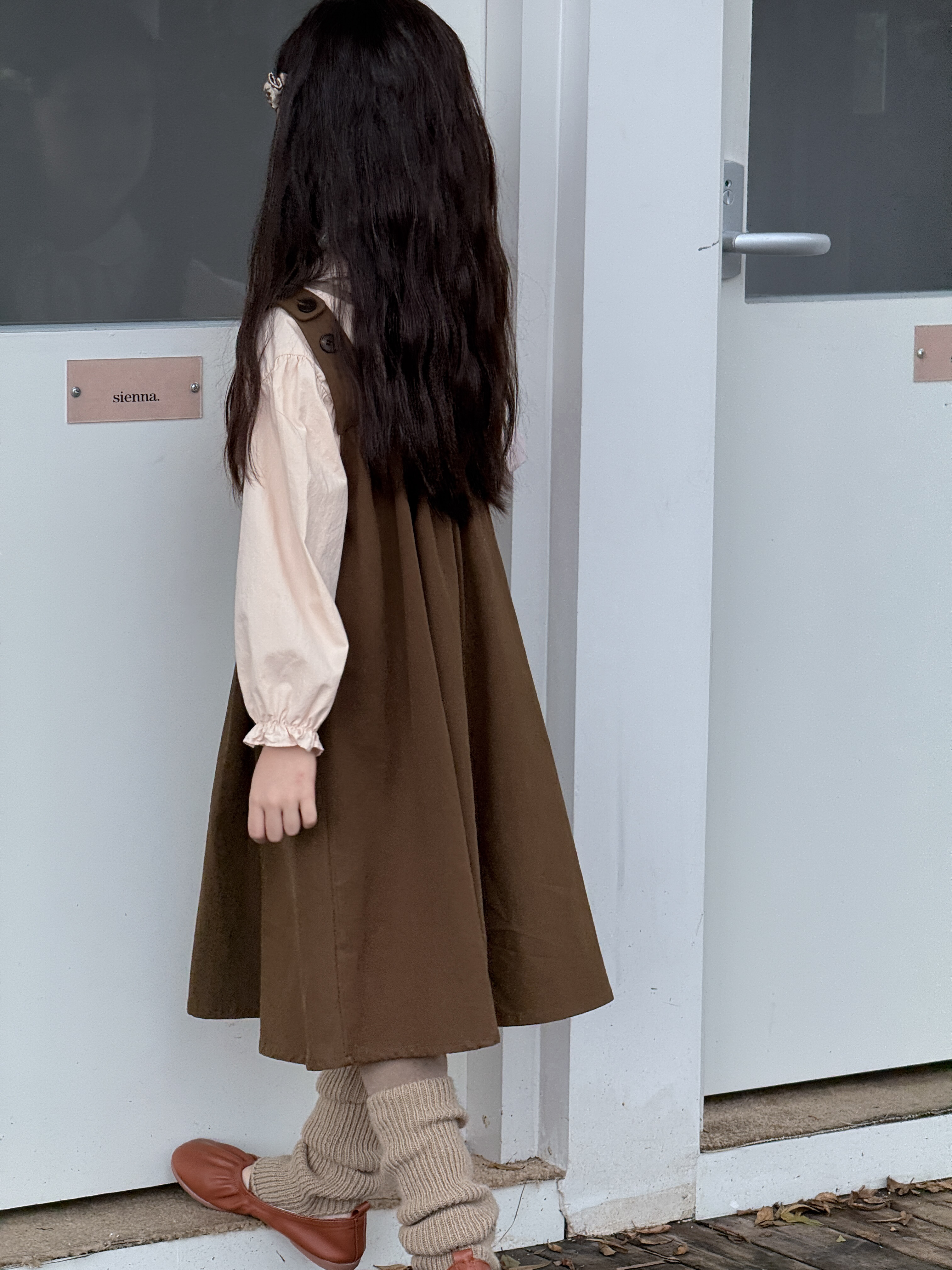 캐주얼 외주름 서스펜더 점퍼 스커트 유아 주니어 간절기 - 상세 이미지 3