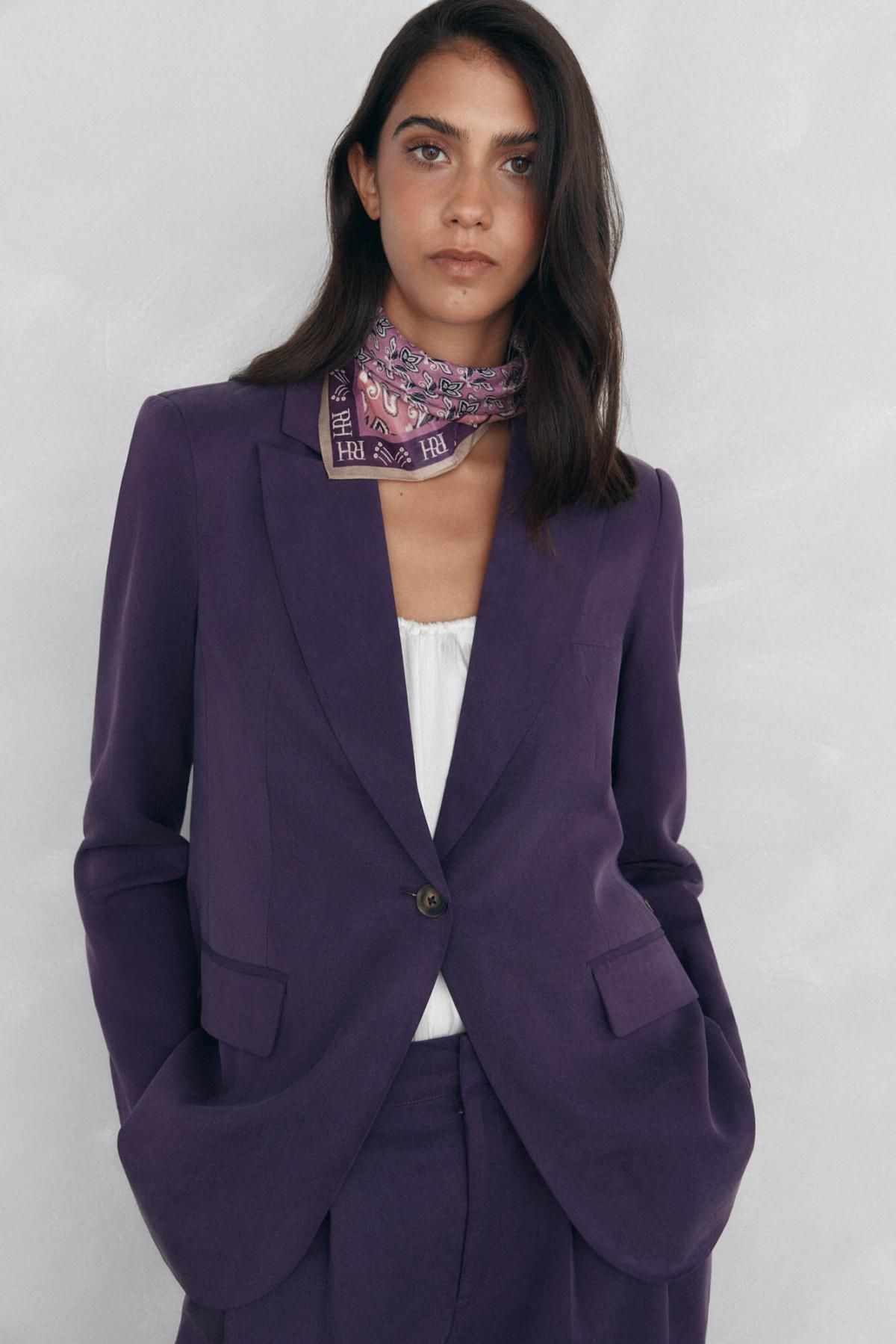 페드로 델 이에로 테일러드 퍼플 레귤러핏 블레이저 6752171 MORADO - 메인 이미지