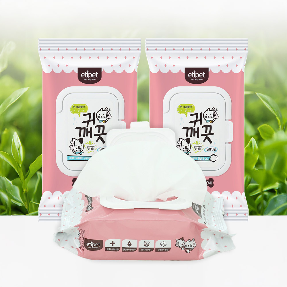 에티펫 강아지물티슈 귀 깨끗 티슈 30매 20개 - 상품 이미지