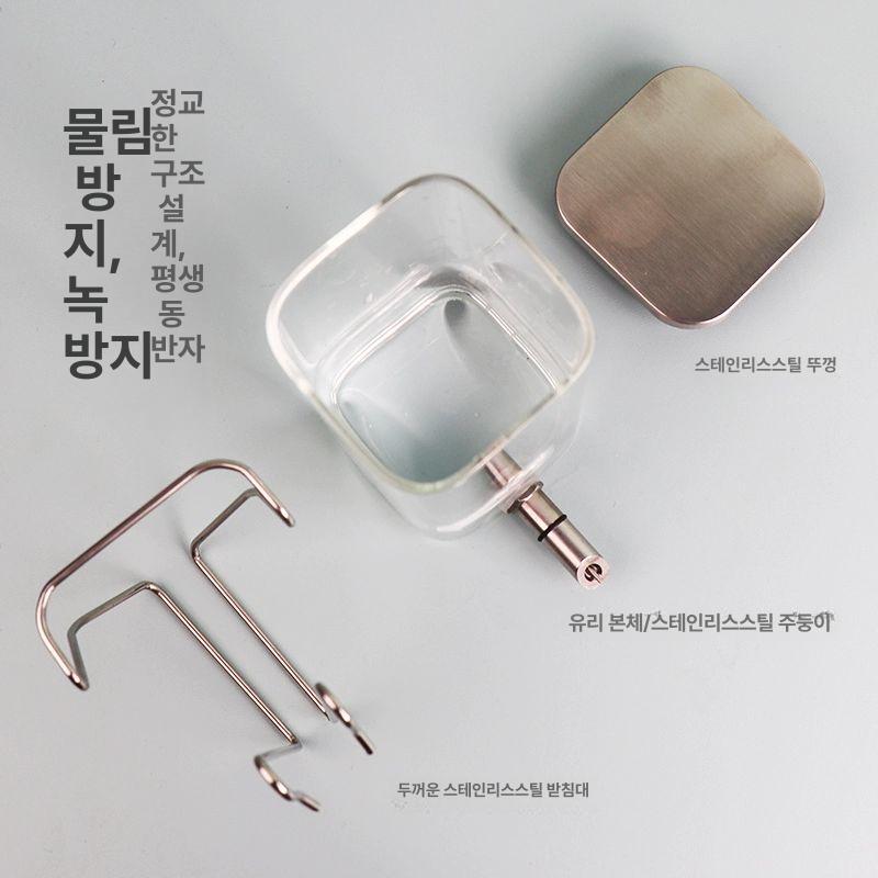 스텐 앵무새 자동급수기 피더 걸이형 정수기 고양이 원형병 스트라이커 주전자 300ml - 상세 이미지 2