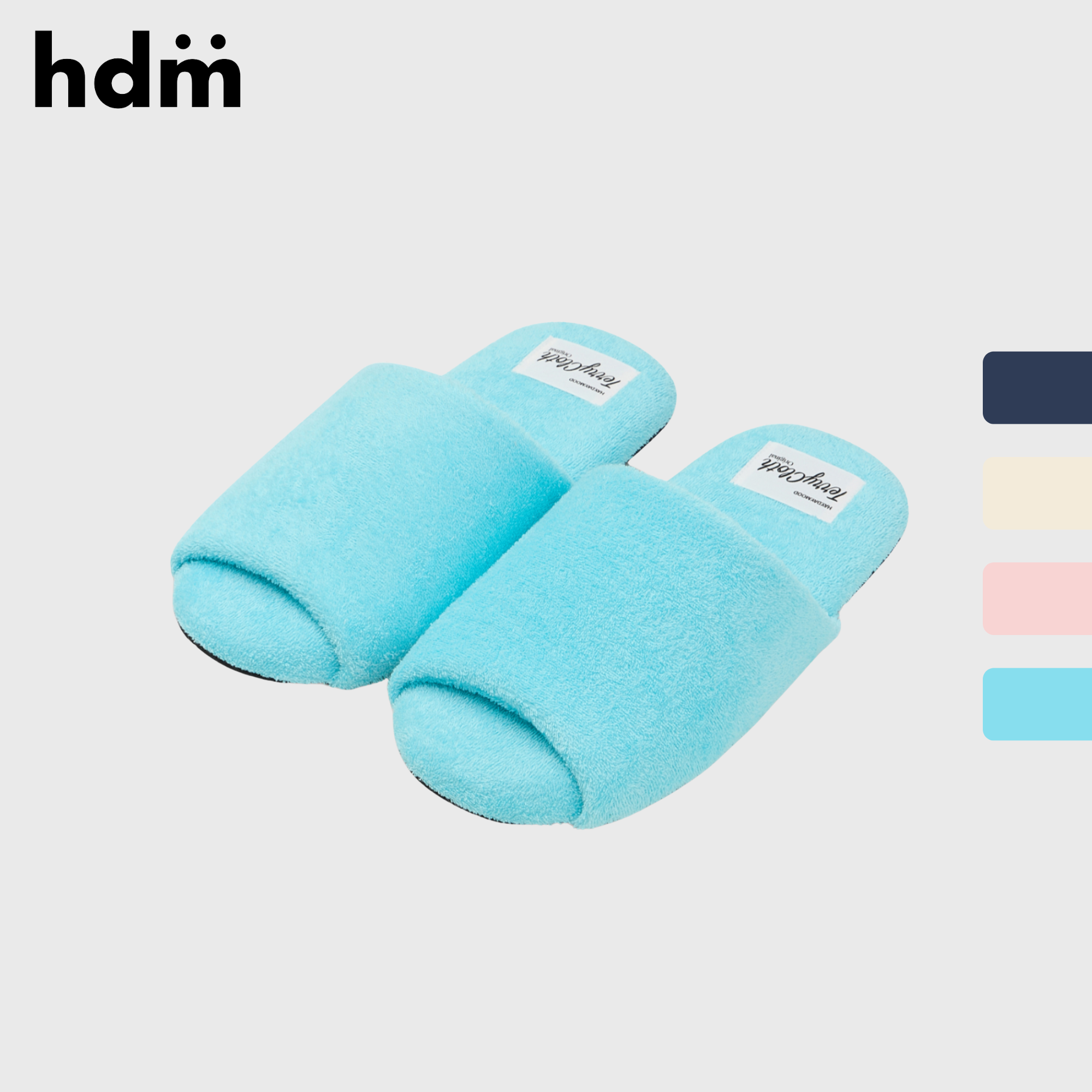 [헤이데이무드 HDM] 테리 층간소음 룸슈즈 거실화 실내화 슬리퍼 티파니블루, L(265-280)