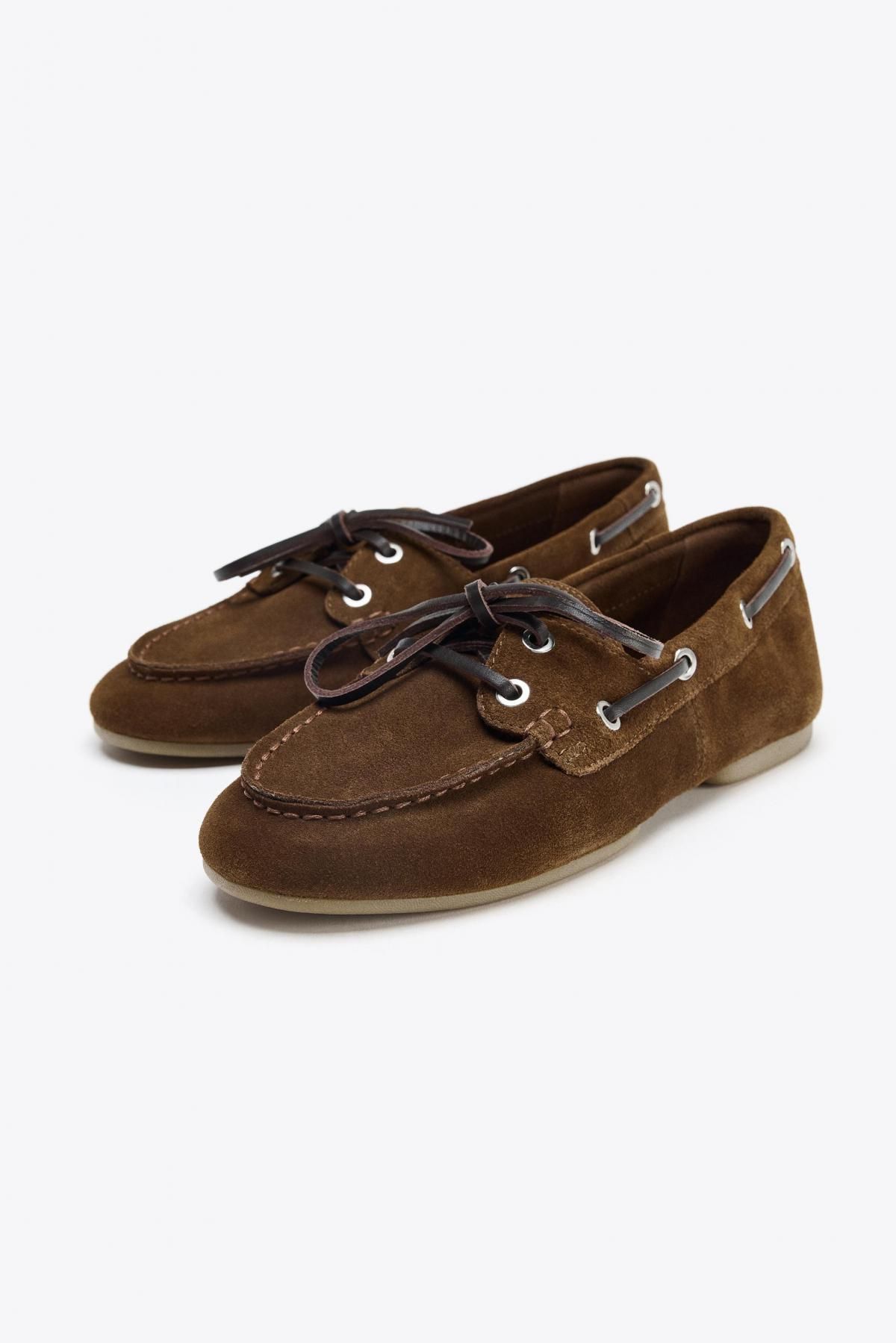 자라 스티치 브라운 프리미엄 스웨이드 데크슈즈 2512/610 BROWN - 상세 이미지 5