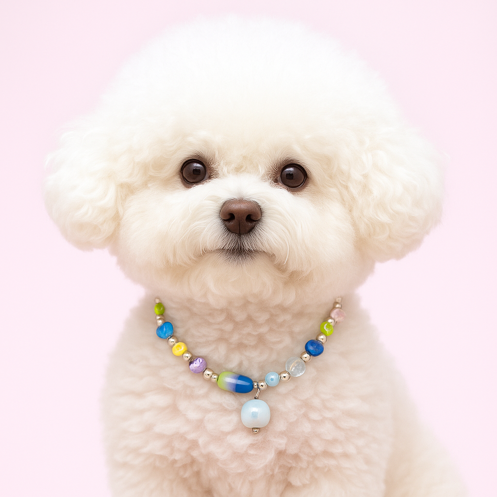 강아지 진주 각인 목걸이 비즈 인식표 고양이 반려동물 이름표 산책 선물 캡슐목걸이 비비드펫 이미지 6