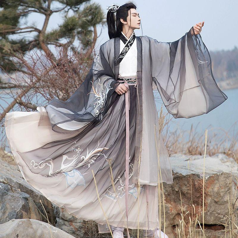 호위무사 무협 의상 무사옷 코스프레 무사복 촬영 사극 청색 전체 세트 S - 상세 이미지 2