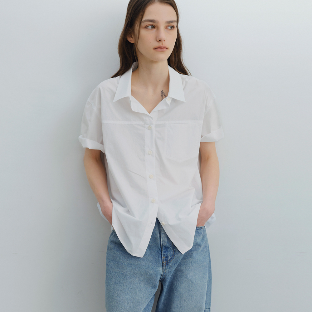 [블루브릭] Day half shirt (ivory) - 상품 이미지