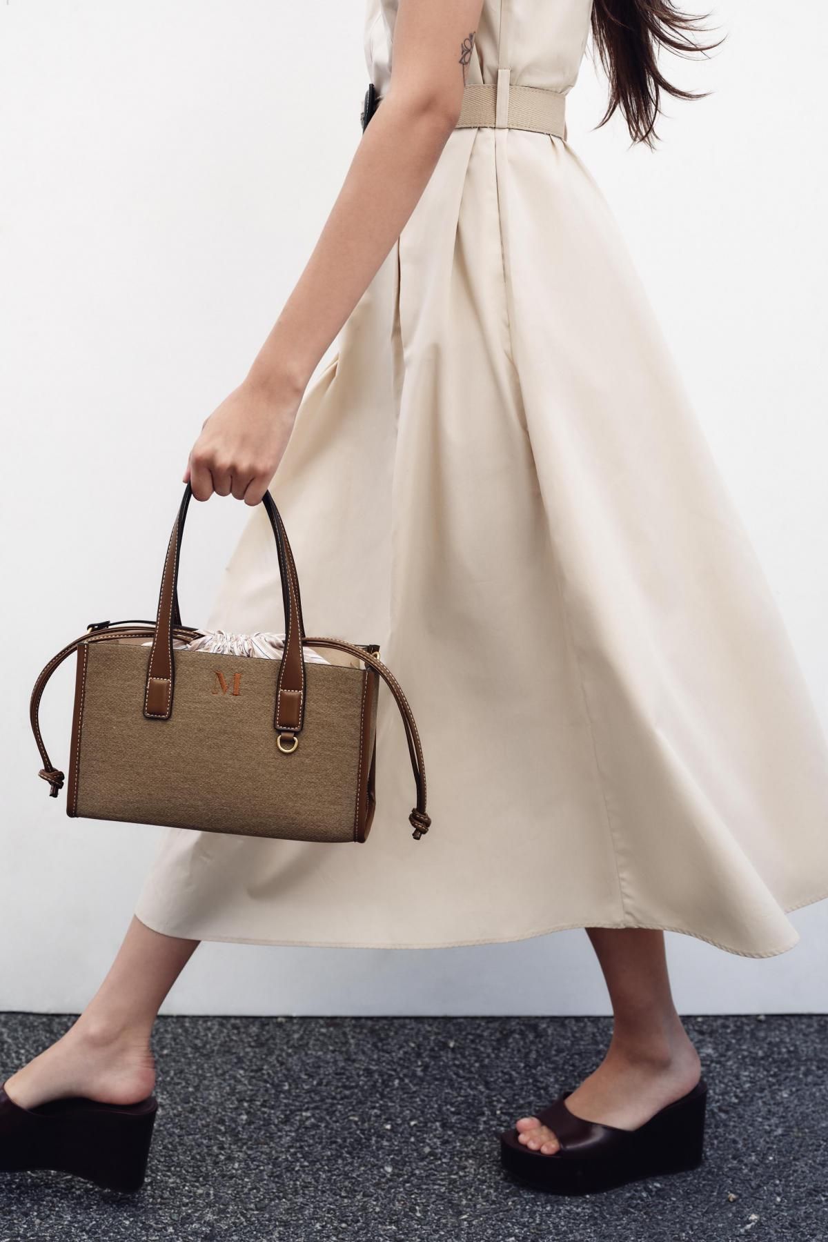 자라 베이직 토트백 위빙 더블핸들 스트랩 디테일 6272/610 TAUPE GREY - 상세 이미지 3