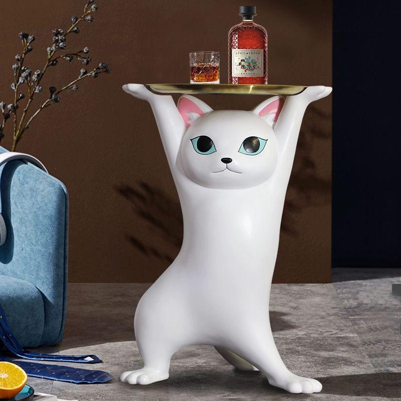 고양이 트레이 대형 테이블 장식품카페 선물용 카페 모래조각 요염 고양이 바닥 62cm A - 상세 이미지 5