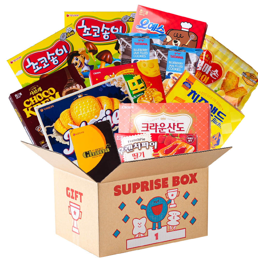 더하모니 다같이 서프라이즈 과자박스 3호 탕비실 사무실 대용량과자 간식꾸러미 선물박스 - 메인 이미지