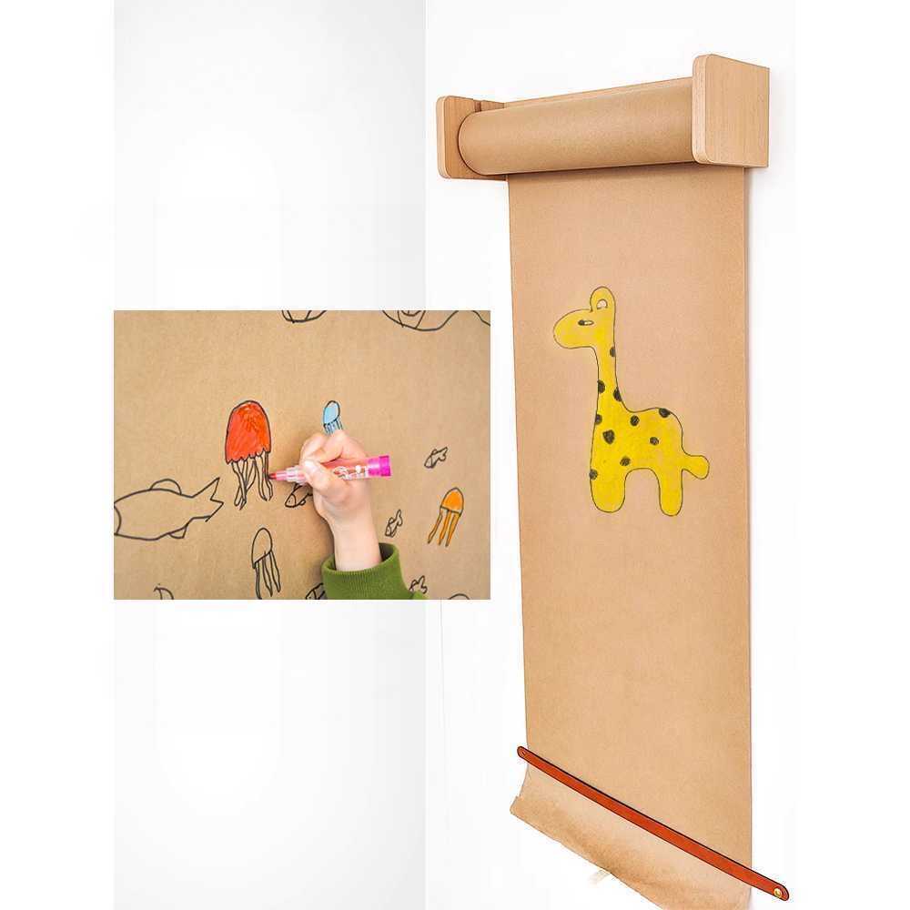 크라프트 롤페이퍼 메모 디스펜서 인테리어 거치대 소형 크래프트지 롤(45cm) - 상세 이미지 3