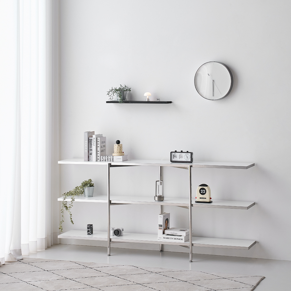 케이시 3단 미드센츄리 낮은 선반