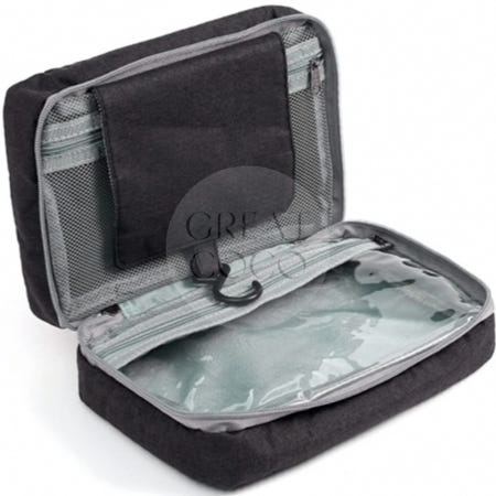 그코 트래블 3단 사각 블랙 파우치 여행용세면도구파우치 여행용세면백 화장품수납 세면용가방