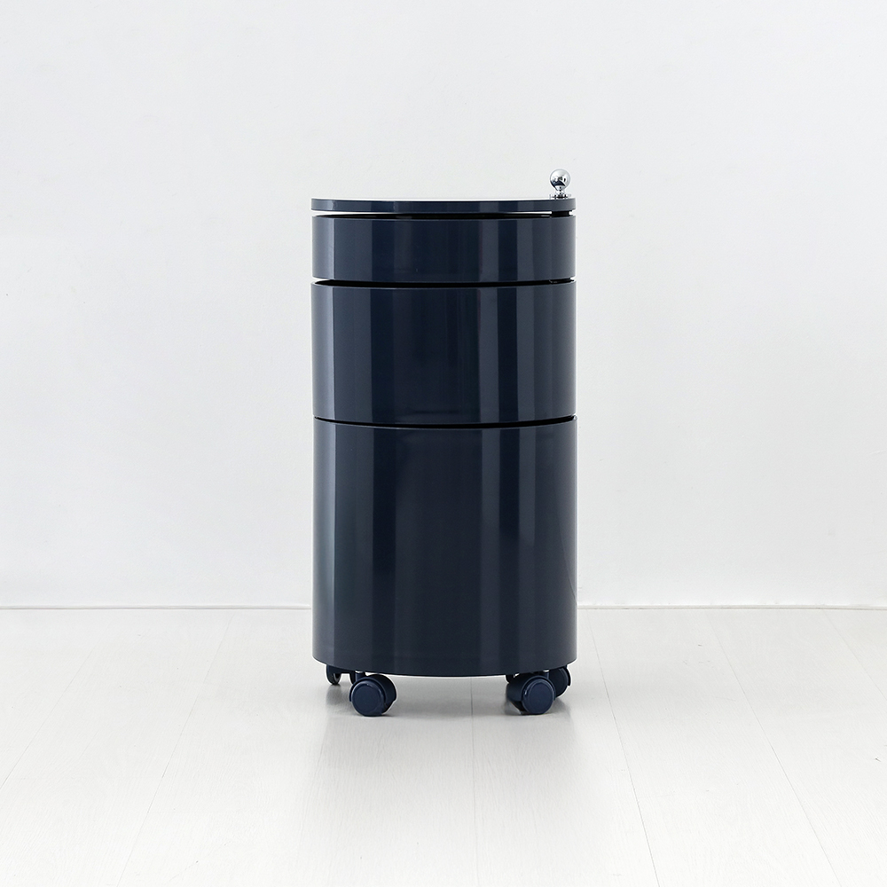 심플리 회전서랍 트롤리 원형 3단 블루 1560.0619