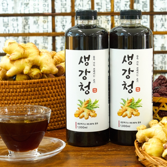 먹기 편한 국내산 생강청 진액 원액 무카페인 임산부 생강차 1000ml - 상품 이미지