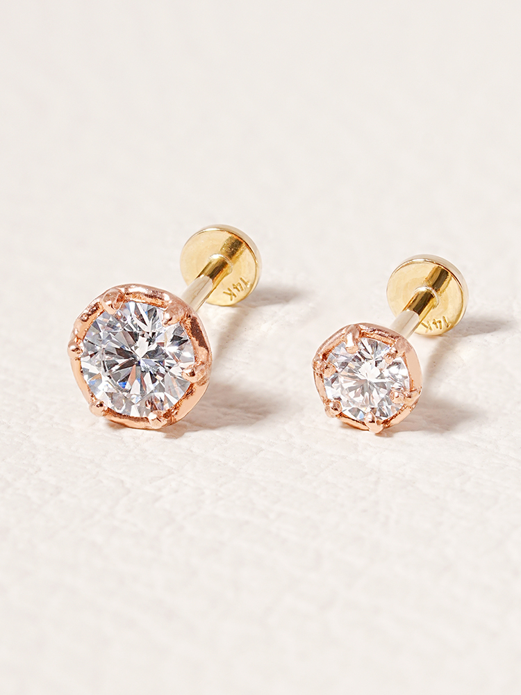 [0.8mm]14K 인터널 랩 다이아몬드 그레이스 라블렛 피어싱 귀걸이 1부 3부 - 상세 이미지 2