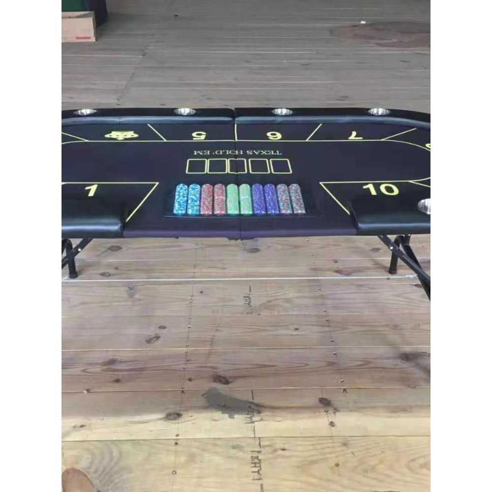 접이식 홀덤 테이블 폴딩형 카드 게임용 휴대 간편 블랙 213x106CM - 상세 이미지 2