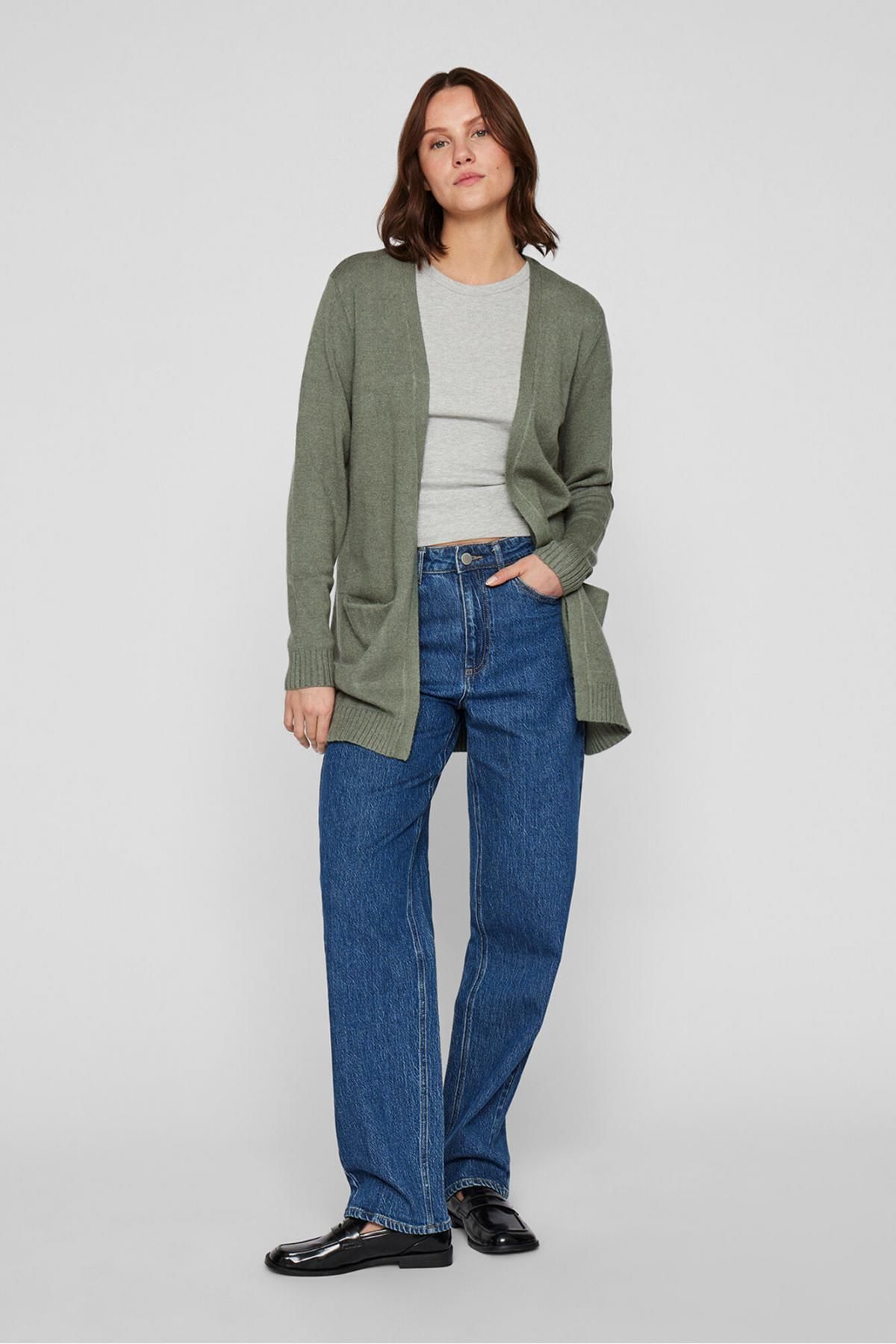 빌라 라이트웨이트 브이넥 니트 롱 카디건 포켓 5795141 VERDE - 상세 이미지 2