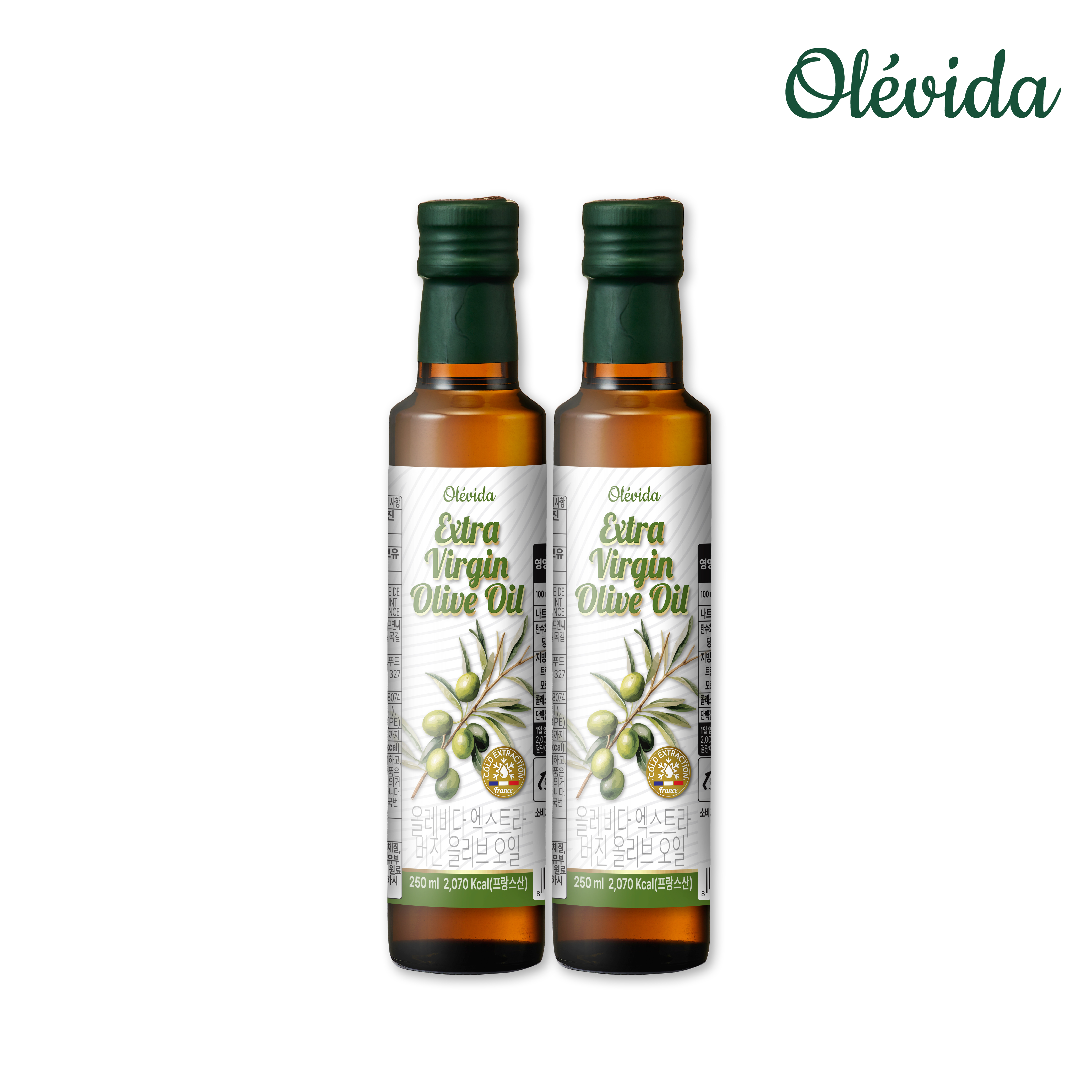 [올레비다] 냉압착 엑스트라버진 프랑스 올리브유 올리브오일 250ml, 2개 - 상세 이미지 2