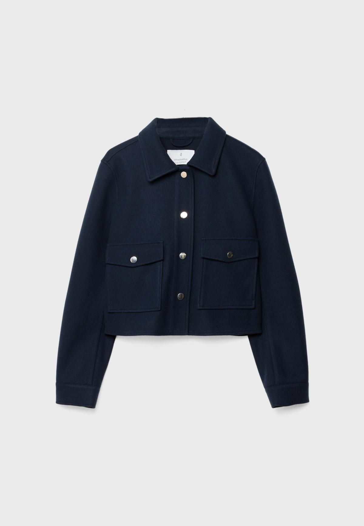 스트라디바리우스 미니멀 소프트 크롭 테크니컬 재킷 5716/329 NAVY BLUE - 상품 이미지