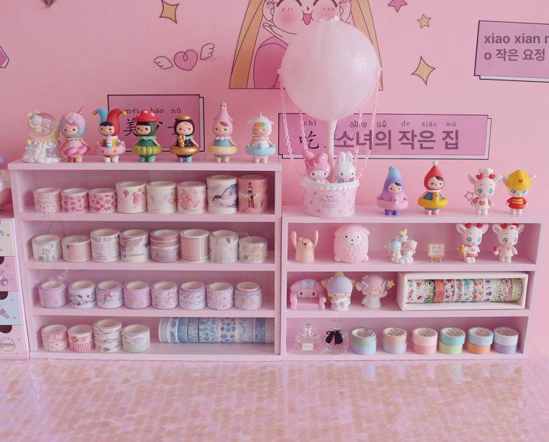 파스텔 핑크 진열대 3단 선반 아이방 어린이집  핑크 3층 문 없음 - 상세 이미지 4