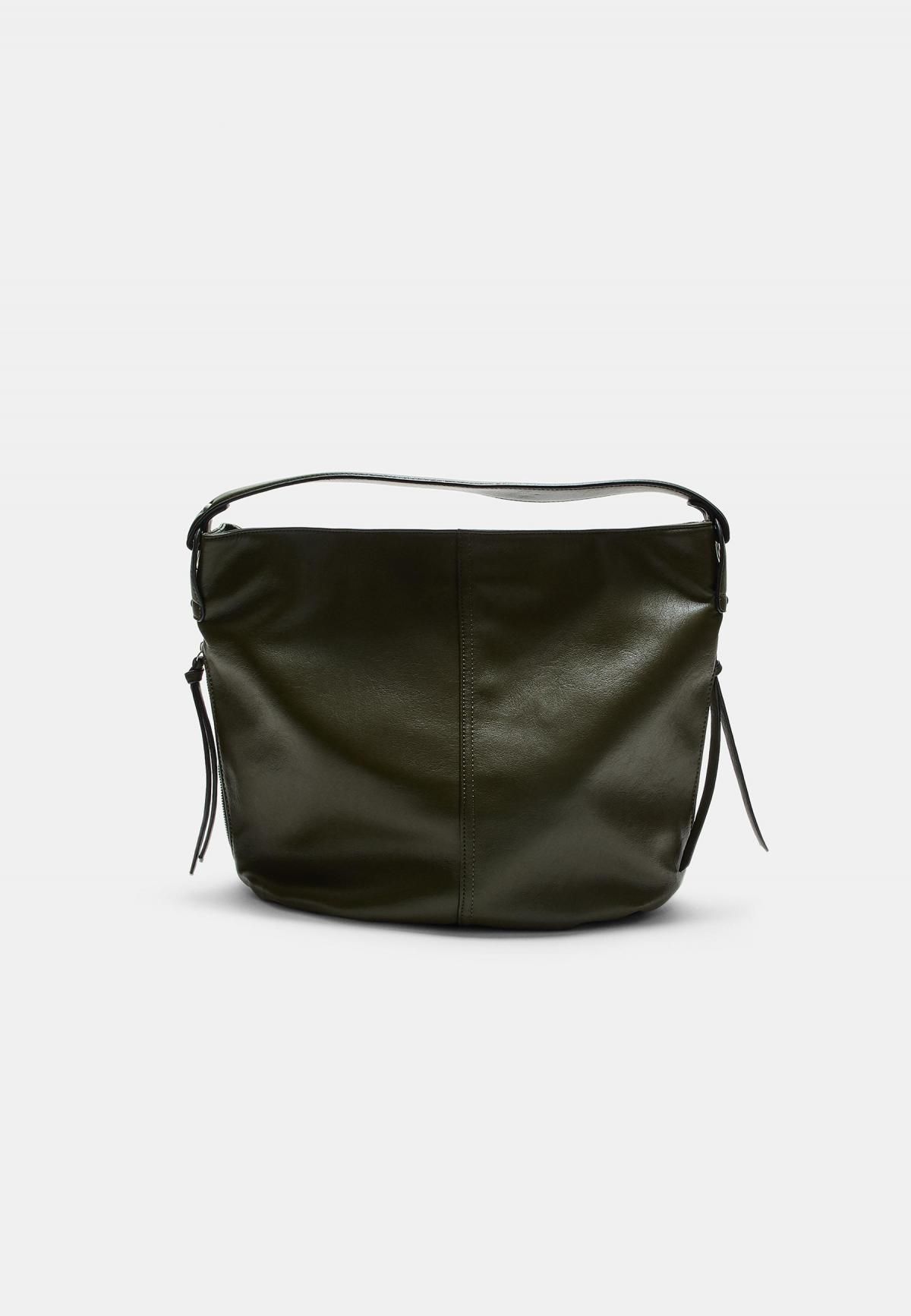 스트라디바리우스 베이직 소프트 레더 숄더백 지퍼 3544/901 OLIVE GREEN - 메인 이미지