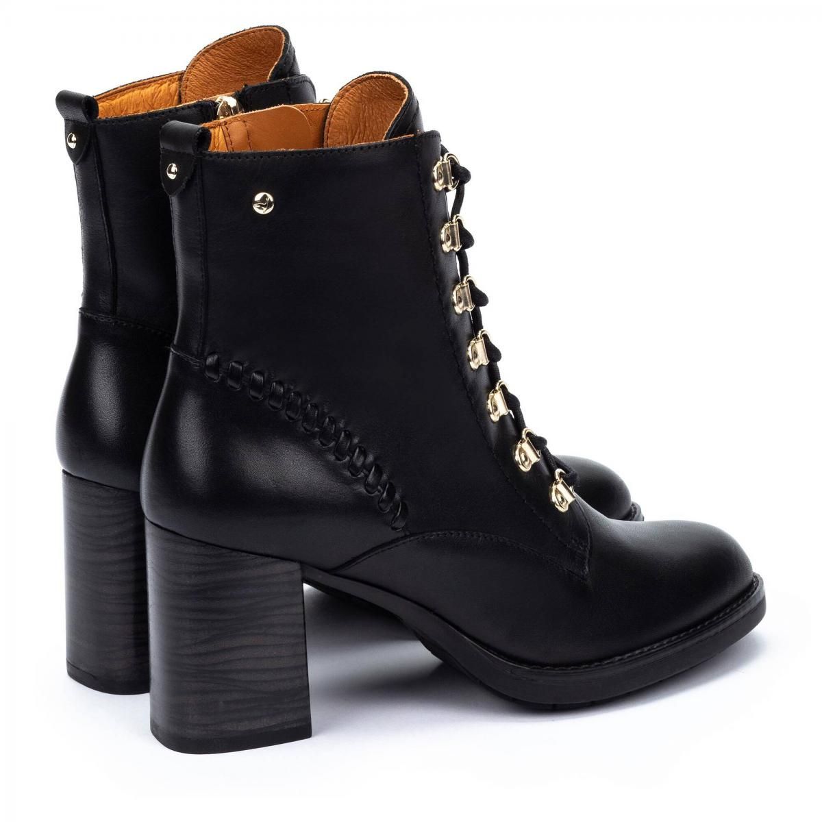 피콜리노스 트렌디 블랙 청키힐 레이스업 앵클부츠 W9U-8955 BLACK - 상세 이미지 4