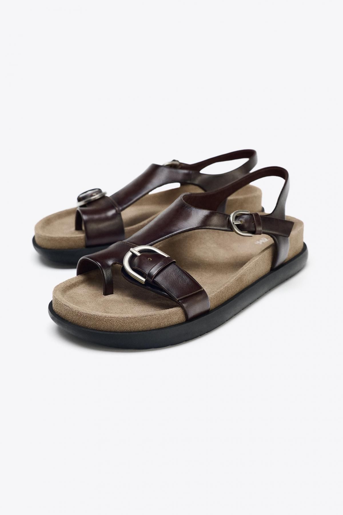 자라 레더 스트랩 플랫 샌들 1622/510 CHOCOLATE BROWN - 상세 이미지 3
