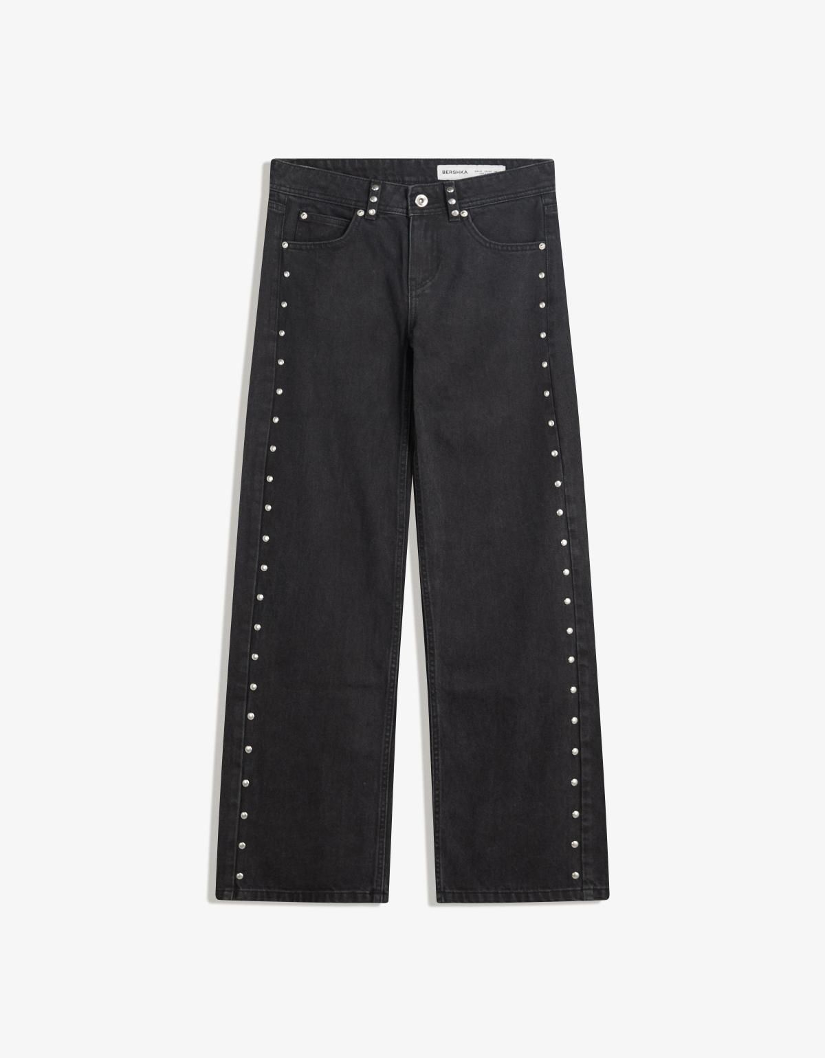 버쉬카 스터드 배기핏 블랙 데님 팬츠 5264/534 BLACK - 상품 이미지