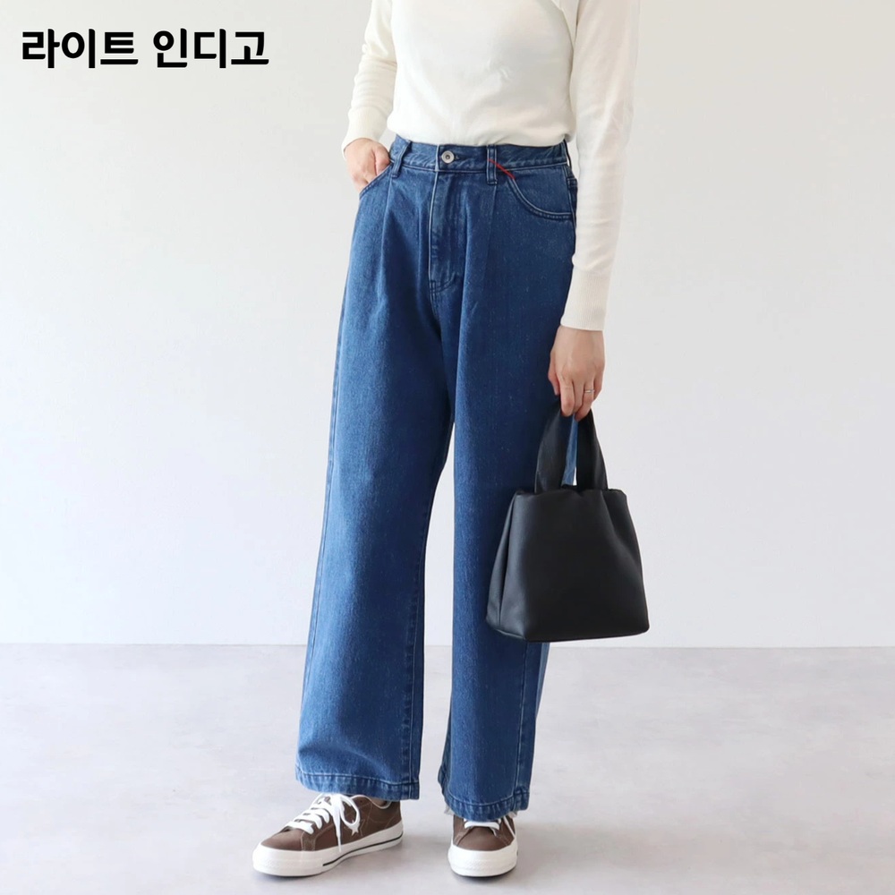 단톤 데님 턱 스트레이트 이지팬츠 여성 데님 DT-E0270KRD 인디고 38 - 상세 이미지 3